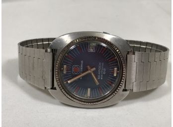 Fantastic Vintage SETH THOMAS - SEAROCK Electronic Watch - Stainless Steel With Blue Dial