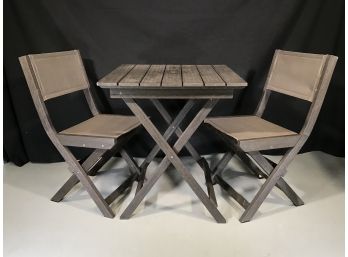 Amazing Three Piece Bistro Set By WEST ELM - Table &  2 Chairs - Table $229 & Chairs $179 Each - NICE SET !