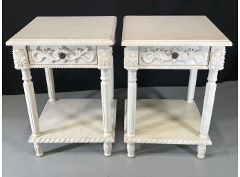 Fabulous Pair From BALLARD DESIGNS - Decorative Shabby Chic Tables - Incredible Look - Paid $299 Each NICE !