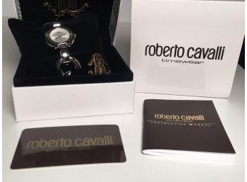 Fantastic ROBERTO CAVALLI - Brand New - Large Silver Link Watch - NEW IN BOX - $550 Retail