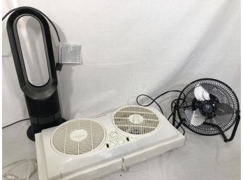Three Fans - Dyson Hot & Cold, Honeywell Window Fan, Westpoint Table Fan