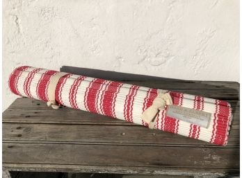 NEW Dash & Albert Red & White Stripe Cotton Rug   2'x3' RETAILS $72