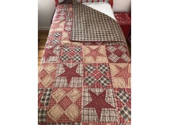 Rustic Americana Bedspread Quilt  70'W X 90'L