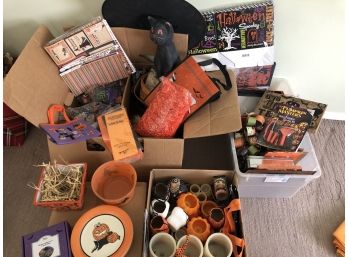 HUGE Halloween Decoration & Craft Lot - Pumpkins, Witches, Shred, Bags,