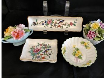 English Table Top And Collectibles 5pc Lot - Shelley, Aynsley, Chorley And Coalport