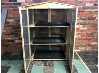 Portable Green House Cold Frame With Shelves  & Trays - Ventable Roof , Plastic Panels - 36L X 18D X 53H