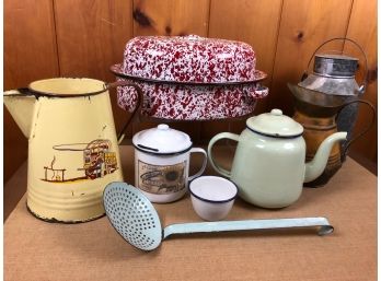 Home On The Range - Enamelware Pitchers & Pots Collection - 8PC  Vintage And New