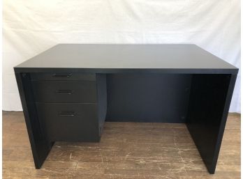 Black Formica Desk With Three Drawers  47.5x30x29