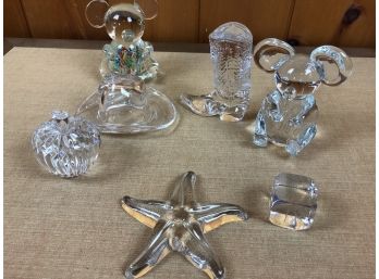 Crystal Figurine Collection - 7pc Includes Steuben, Baccarat, Ralph Lauren