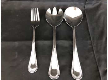 Wallace Continental Bead 18/10 Stainless Flatware 22 Salad Forks & Serving Pieces - Many NEW