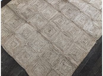 Seagrass Woven Squares Rug- 5' X 3' In Good Condition
