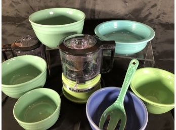 Green Kitchen Aid Mini Chop With Stoneware Bowl  & More