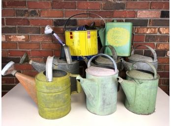 Watering Cans!  8pc Lot .... Some Old, Some New - Many Vintage