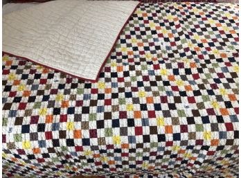 LL Bean Full/Queen Patchwork Quilted Bedspread  Reversible  85x95