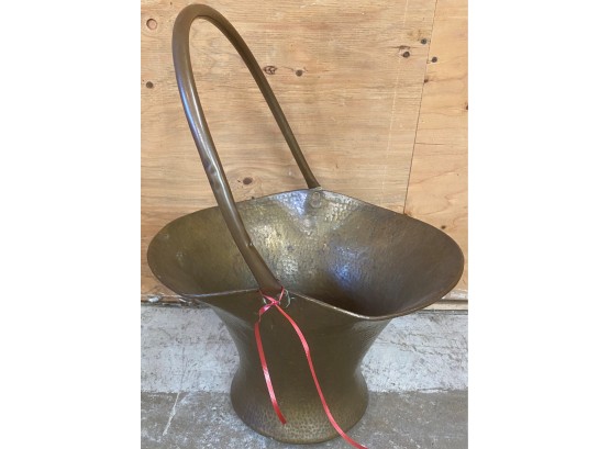 Hammered Brass Bucket With Large Handle