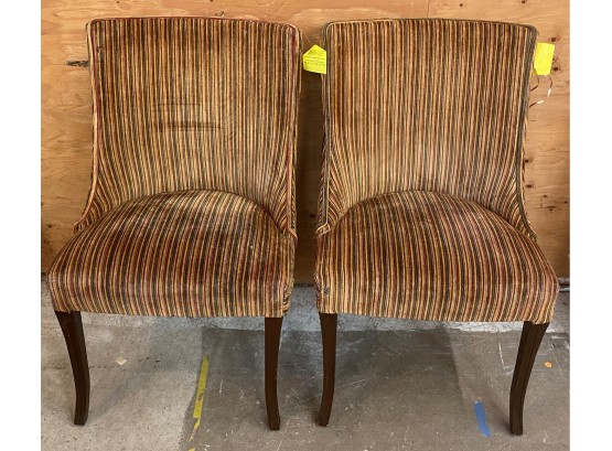 Pair Of Stylish Hip Rest Upholstered Chairs