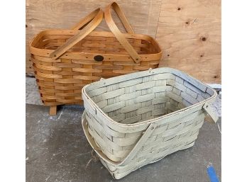 Two Two Handle Woven Baskets