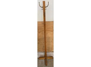 Maple Stick Hall Tree With Four Hooks