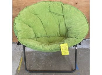 Folding Chair With Green Corduroy Fabric