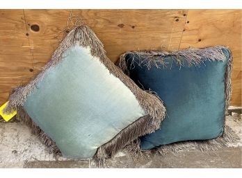 Pair Of  Double Sided Throw Pillows
