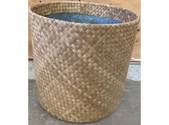 Kindling Bucket Woven Basket Over Galvanized