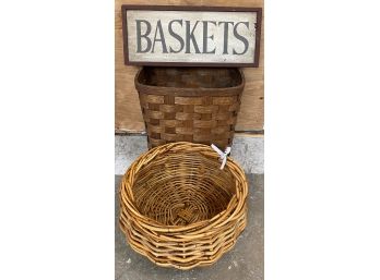 Two Baskets One Sign