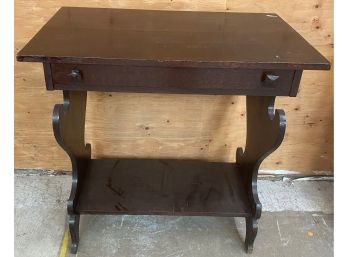 Arts And Craft Style One Drawer Oak Stand Circa 1920's