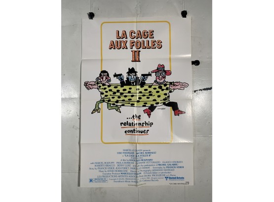 Vintage Folded One Sheet Movie Poster La Cage Aux Folles II