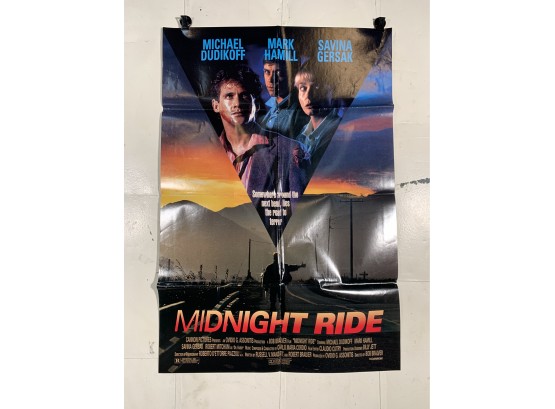 Vintage Folded One Sheet Movie Poster Midnight Ride 1992