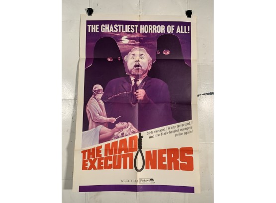 Vintage Folded One Sheet Movie Poster The Mad Executioners 1965