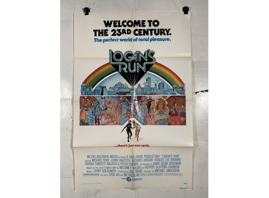 Vintage Folded One Sheet Movie Poster Logans Run 1976