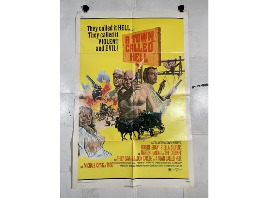 Vintage Folded One Sheet Movie Poster A Town Called Hell 1971