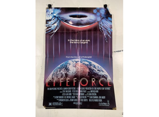 Vintage Folded One Sheet Movie Poster Lifeforce 1985