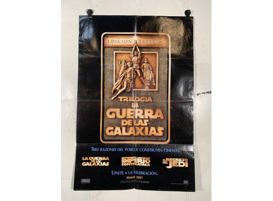 Vintage Folded One Sheet Foreign Movie Poster Star Wars Special Edition 1997