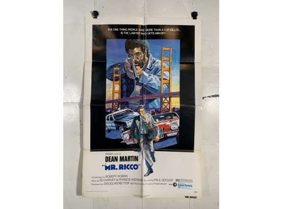 Vintage Folded One Sheet Movie Poster Dean Martin Mr Ricco 1975