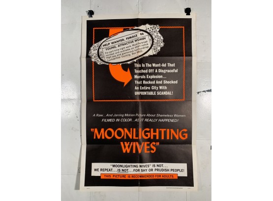 Move To My Body Vintage Folded One Sheet Movie Poster Moonlighting Wives 1966
