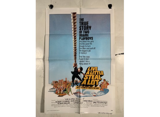 Vintage Folded One Sheet Movie Poster Live A Little Steal A Lot 1975