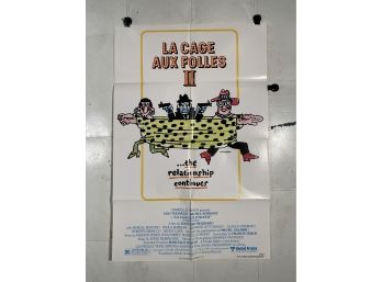 Vintage Folded One Sheet Movie Poster La Cage Aux Folles II