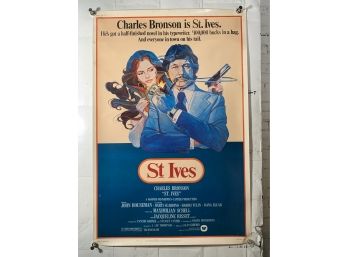 Vintage Large Rolled One Sheet Movie Poster Charles Bronson Is St Ives