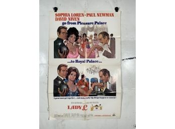 Vintage Folded One Sheet Movie Poster Sophia Loren Lady L 1966