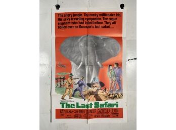 Vintage Folded One Sheet Movie Poster The Last Safari 1967