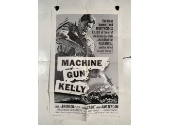 Vintage Folded One Sheet Movie Poster Machine Gun Kelly 1968
