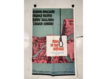 Vintage Folded One Sheet Movie Poster Man In The Middle 1964