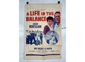 Vintage Folded One Sheet Movie Poster A Life In The Balance 1955