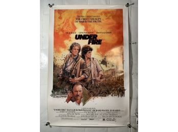 Vintage Large Rolled One Sheet Movie Poster Under Fire