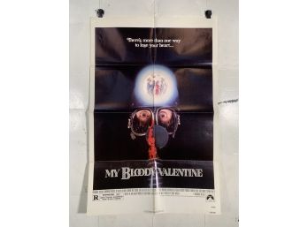 Vintage Folded One Sheet Movie Poster My Bloody Valentine 1981