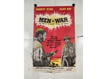Vintage Folded One Sheet Movie Poster Men In War 1957