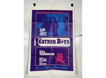 Vintage Folded One Sheet Movie Poster The Leather Boys 1966