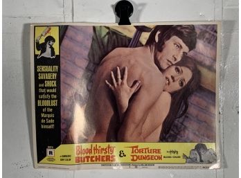 Vintage Movie Theater Lobby Card Bloodthirsty Butchers & Torture Dungeon