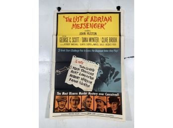 Vintage Folded One Sheet Movie Poster The List Of Adrian Messenger 1963